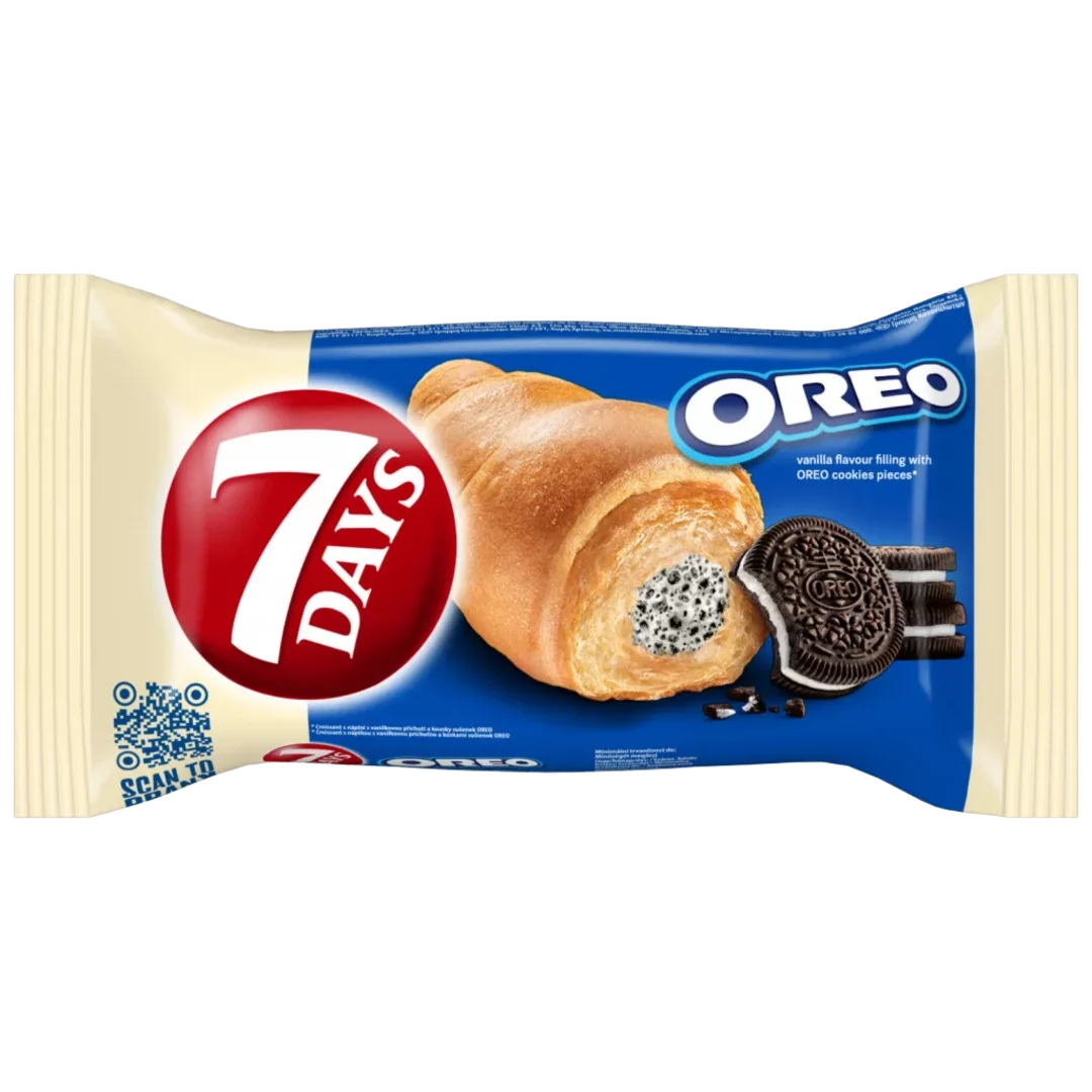 7DAYS Oreo vaníliakrémes croissant kekszdarabokkal 60 g