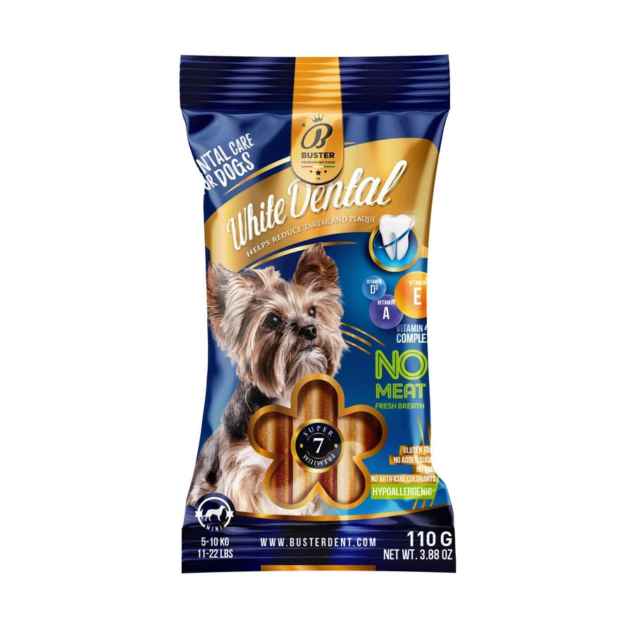 Buster White Dental Vitamin Complex Mini fogtisztító jutalomfalat kutyáknak 110 g