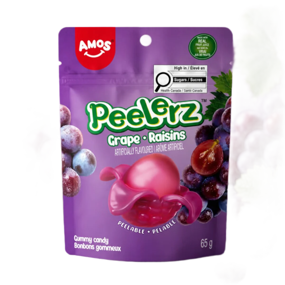 Amos Peelerz Gummy Grape hámozható szőlő ízű gumicukor 65 g