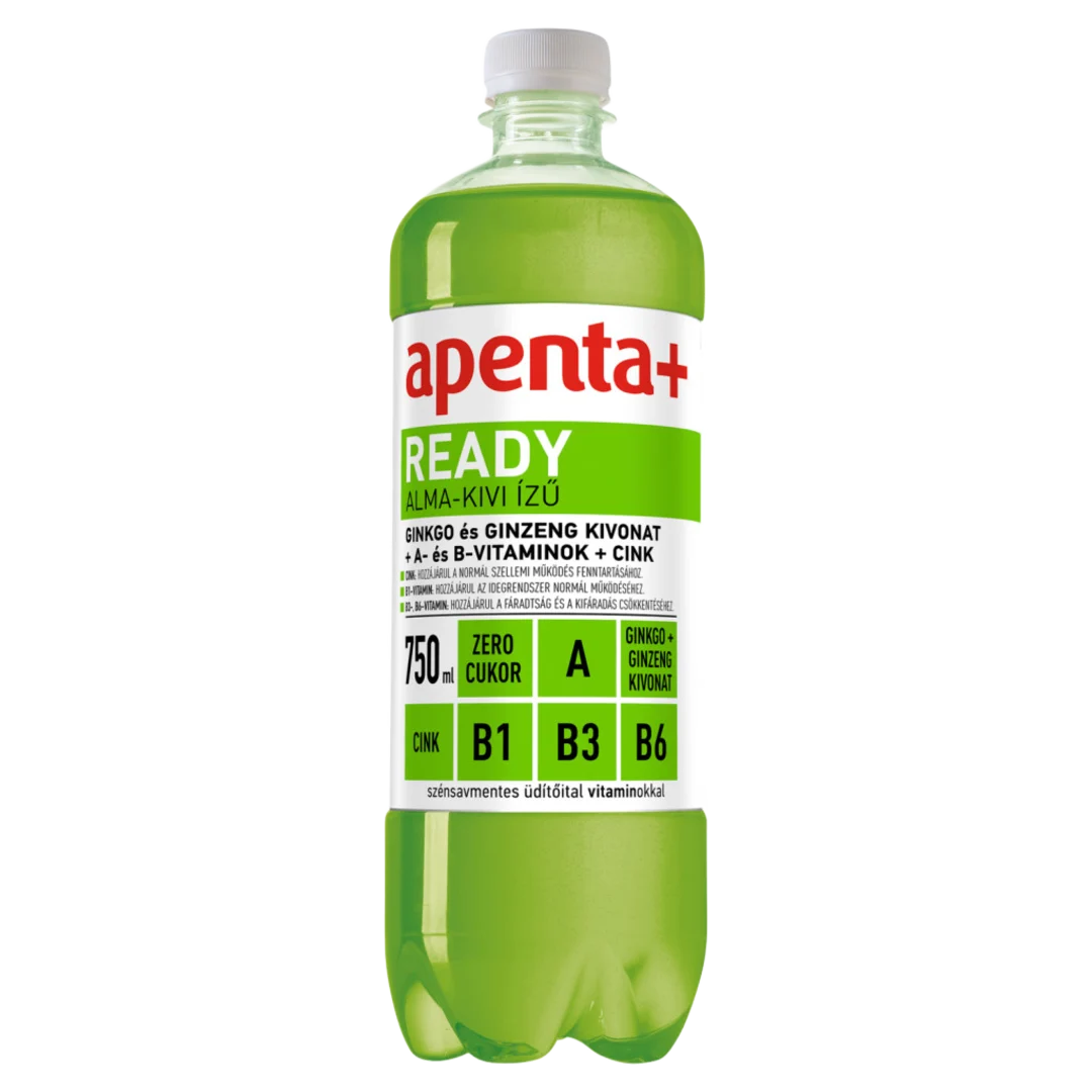Apenta+ Ready alma-kivi ízű energiamentes üdítőital DRS 750 ml