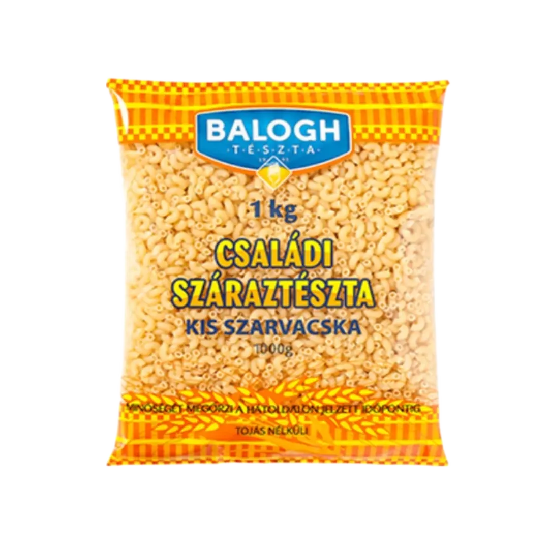 Balogh Családi tojás nélküli kis szarvacska száraztészta 1 kg