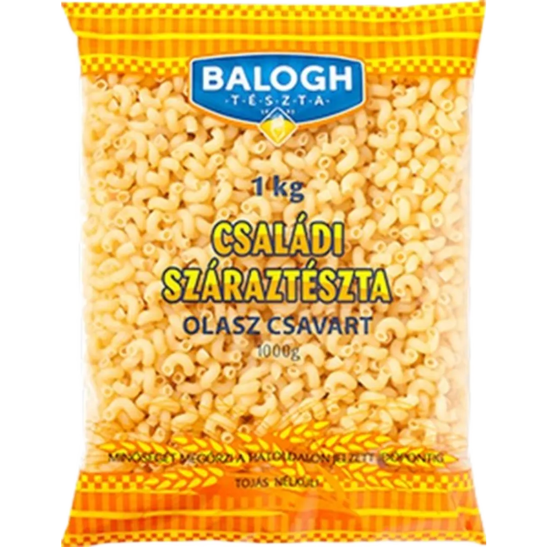 Balogh Családi tojás nélküli olasz csavart száraztészta 1 kg