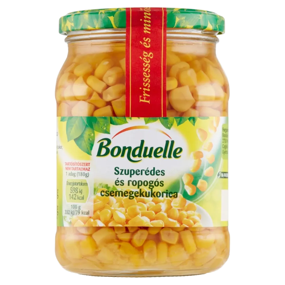 Bonduelle Gold szuperédes csemegekukorica üvegben 530 g