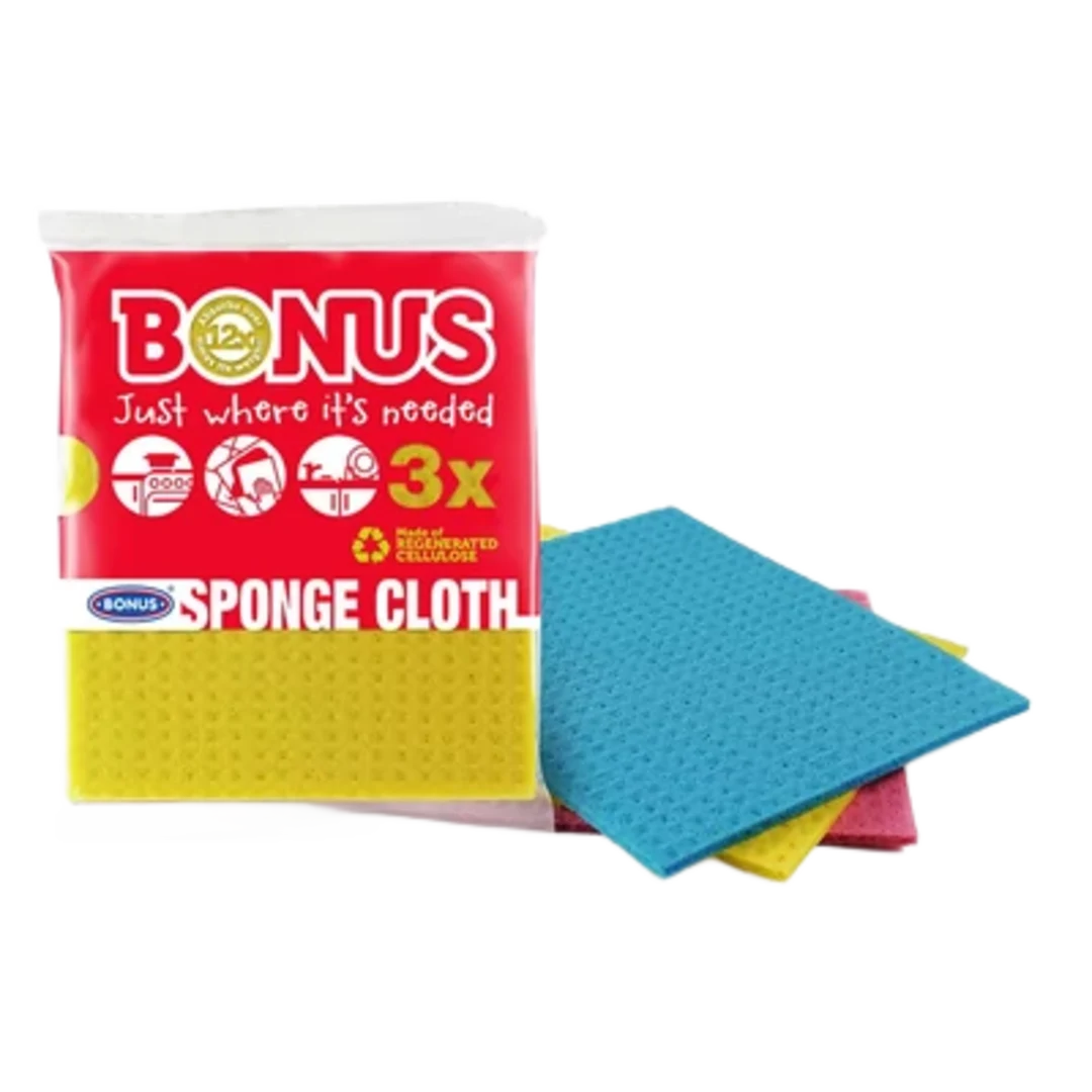 BONUS szivacsos kendő regenerált cellulózból, 3 db