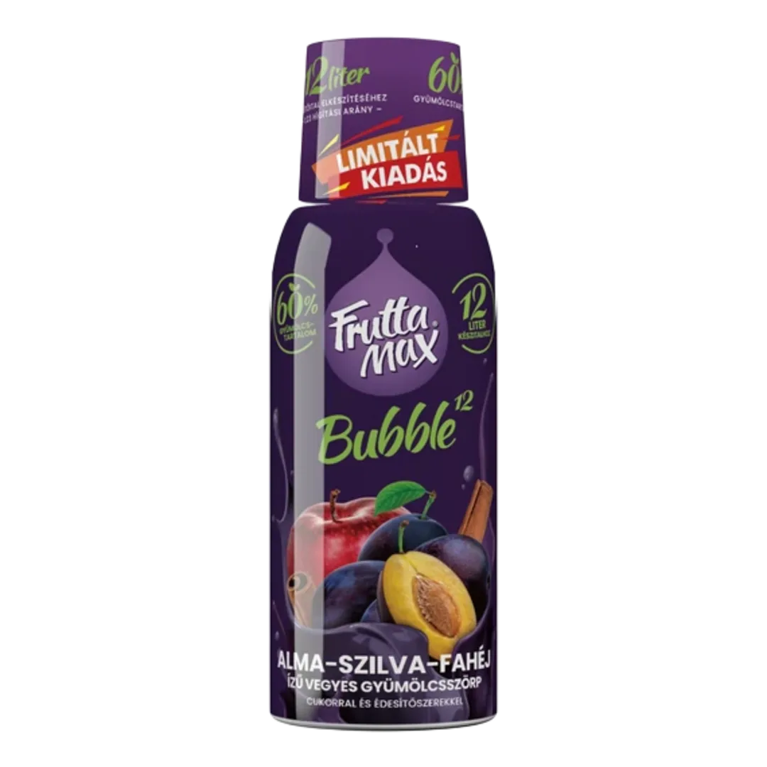 FruttaMax Bubble12 alma-szilva-fahéj gyümölcsszörp DRS 500 ml