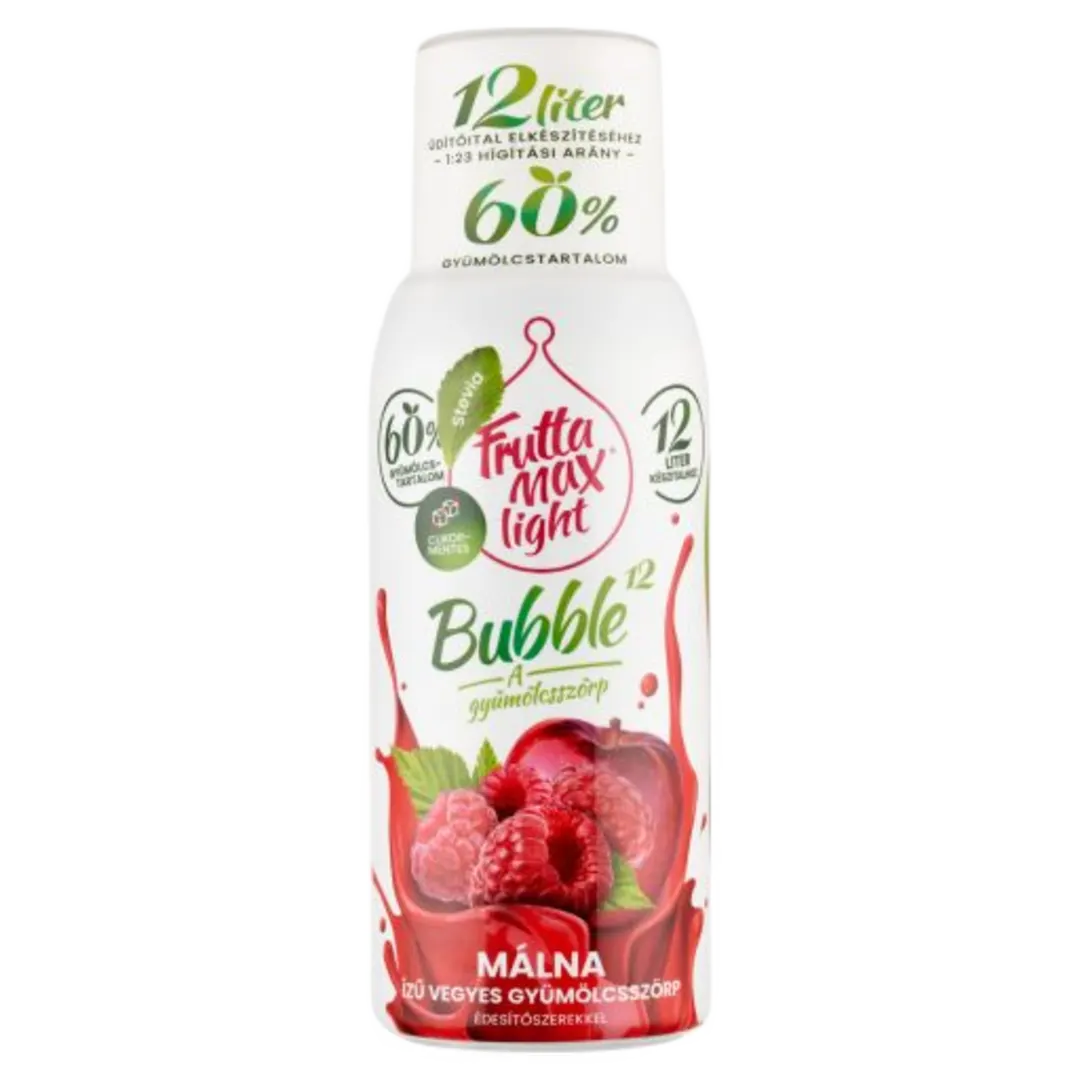 FruttaMax Bubble12 málna ízű vegyes gyümölcsszörp DRS 500 ml