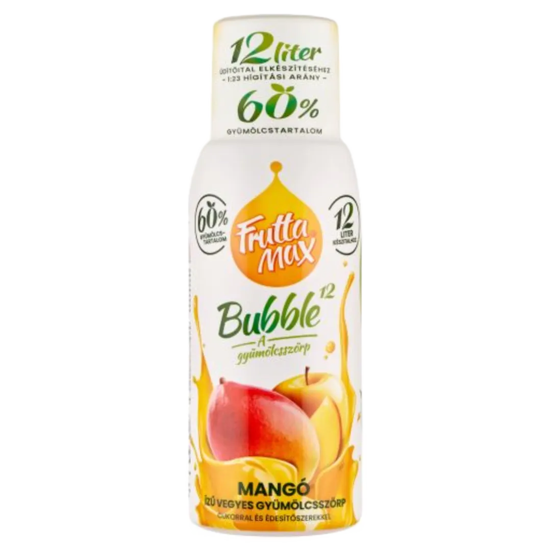FruttaMax Bubble12 mangó ízű vegyes gyümölcsszörp DRS 500 ml