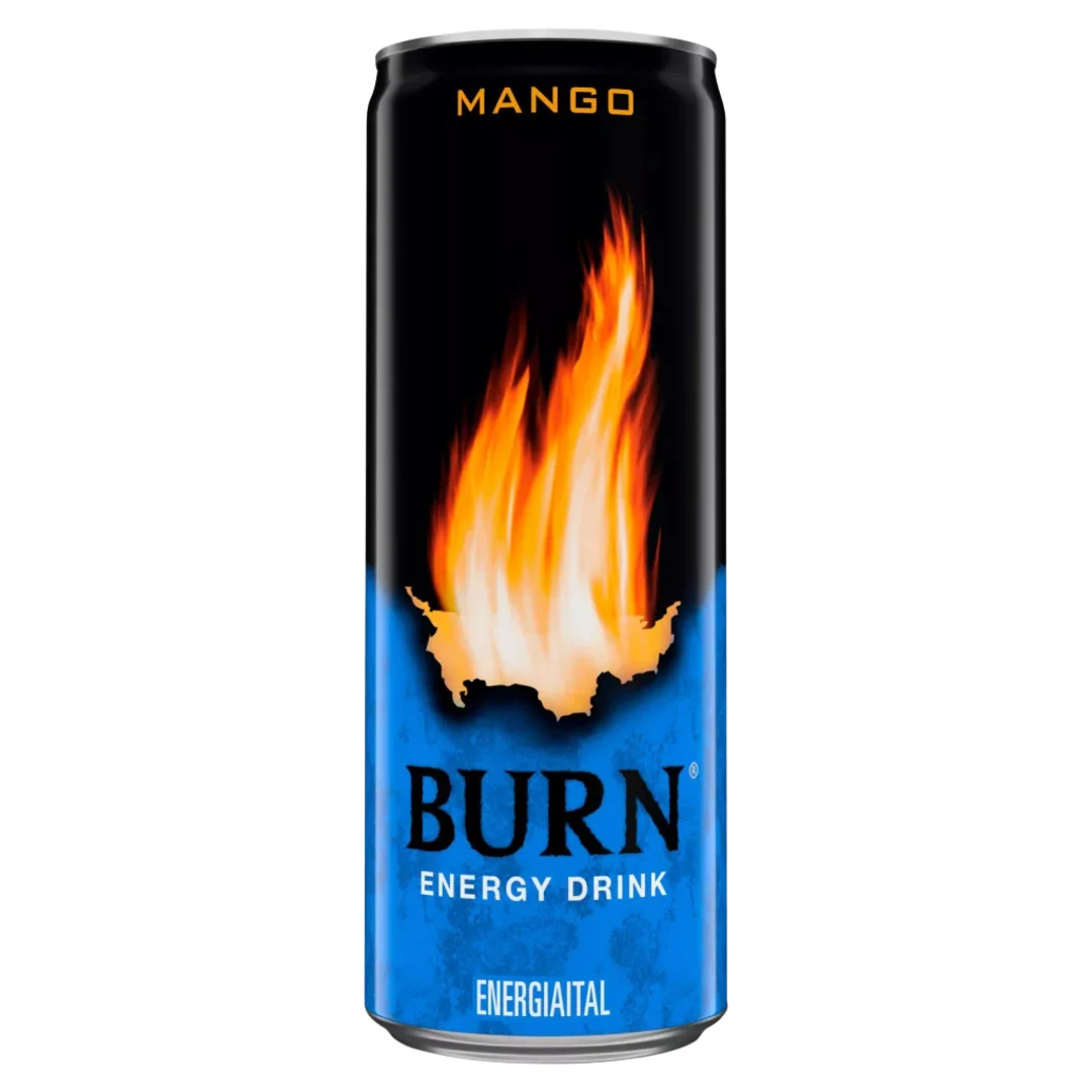 Burn Mango szénsavas mangó ízű energiaital koffeinnel DRS 250 ml