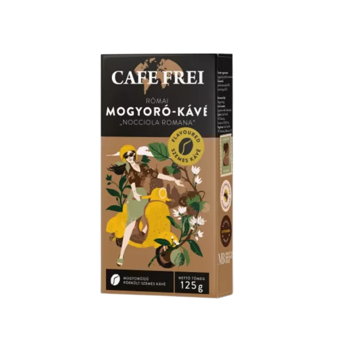 Café Frei Római mogyoró Nocciola Romana ízesítésű szemes kávé 125 g