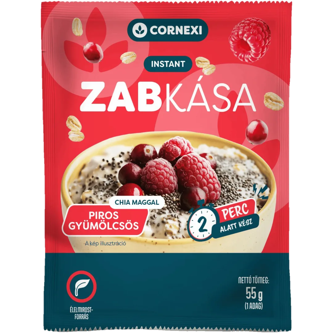 Cornexi piros gyümölcsös zabkása chia maggal 55 g