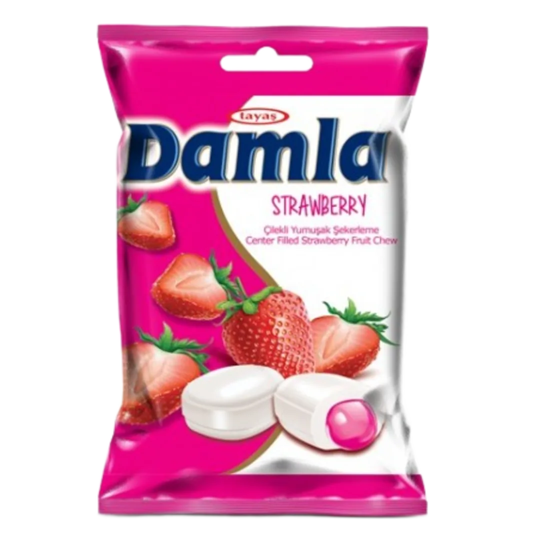 Damla eper ízű töltött puha cukorka 90 g