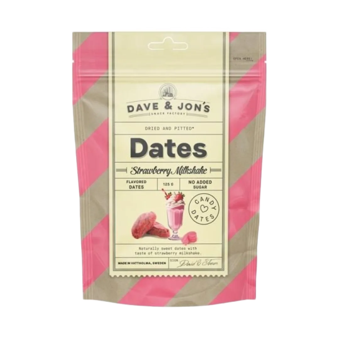Dave & Jon's Strawberry Milkshake epres shake ízű datolya 125 g