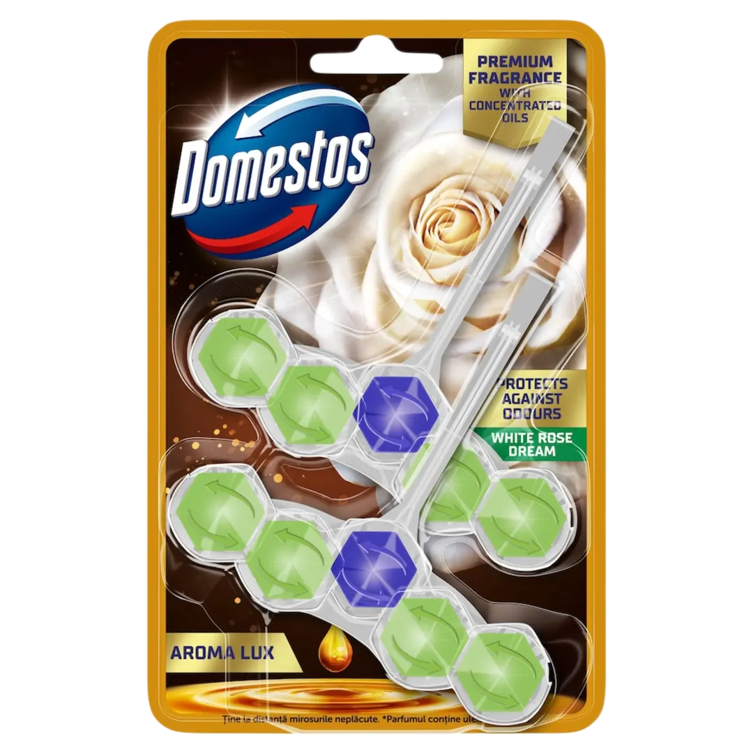 Domestos Aroma Lux White Rose WC-rúd - 2 × 50 g