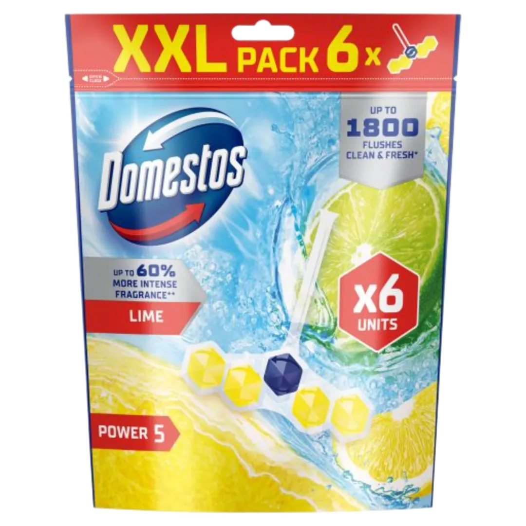 Domestos Power 5 Lime WC-rúd - 6 × 50 g