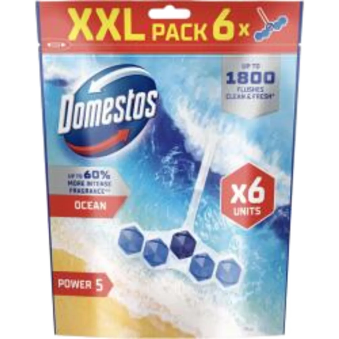 Domestos Power 5 Ocean WC-rúd - 6 × 50 g