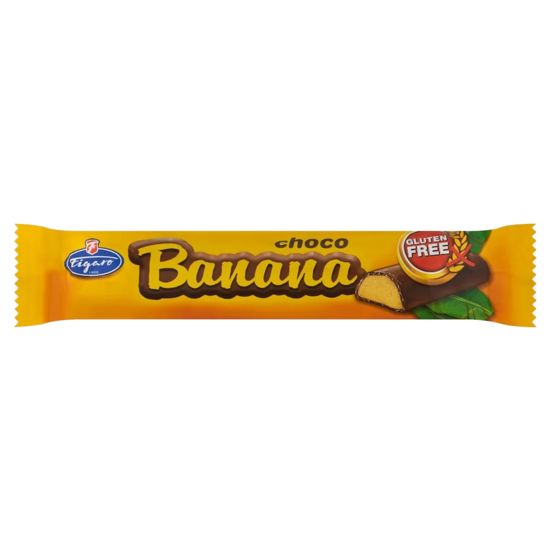 Figaro gluténmentes banános zselés szelet étcsokoládé-bevonattal 20 g