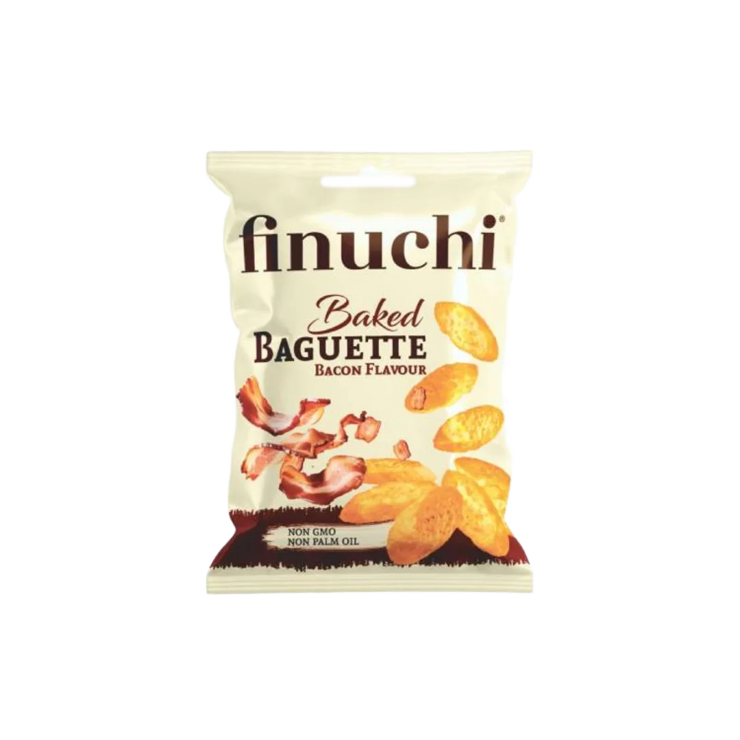 Finuchi Baked Baguette bacon ízű extrudált snack 35 g