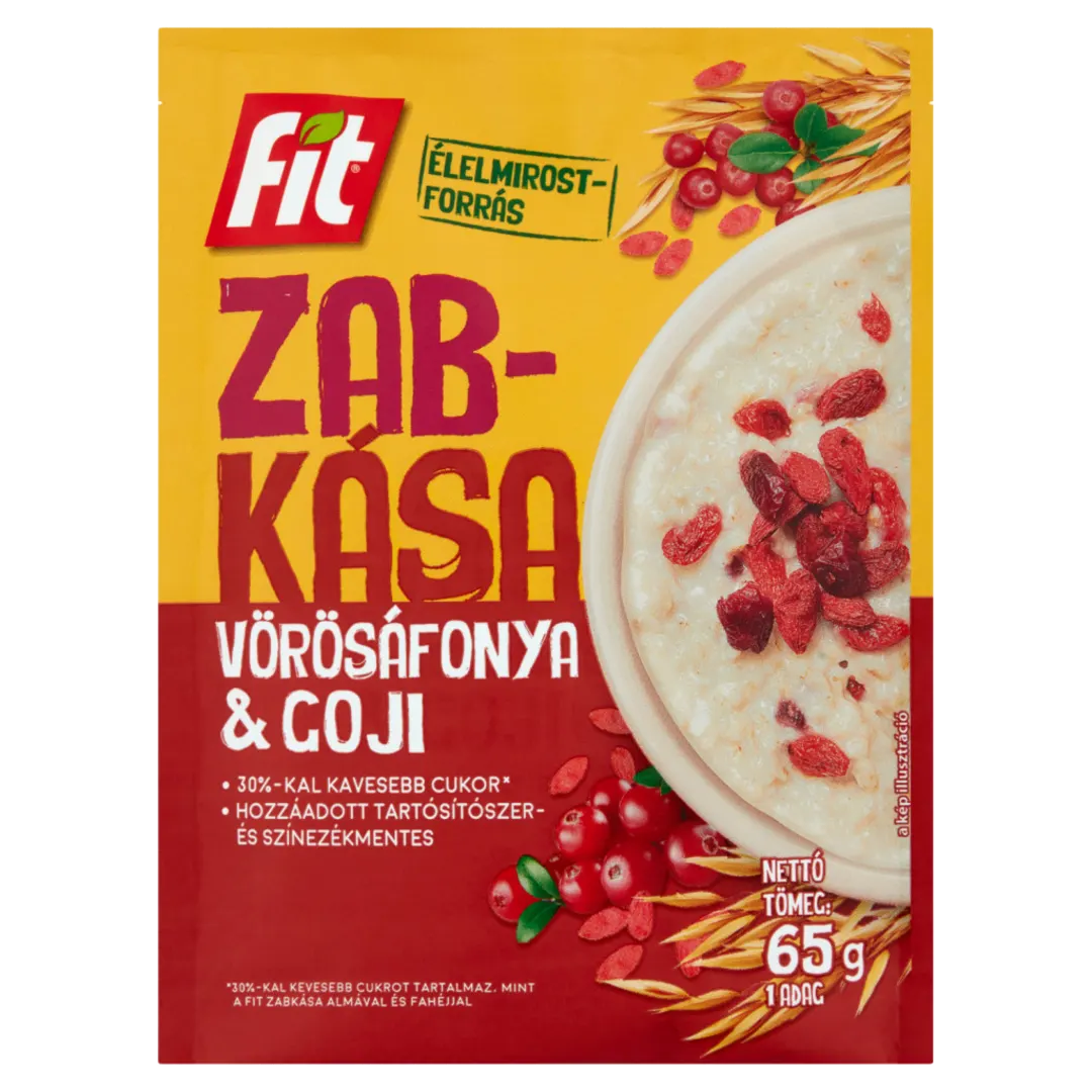 Fit reggeli zabkása goji bogyóval és vörösáfonyával 65 g