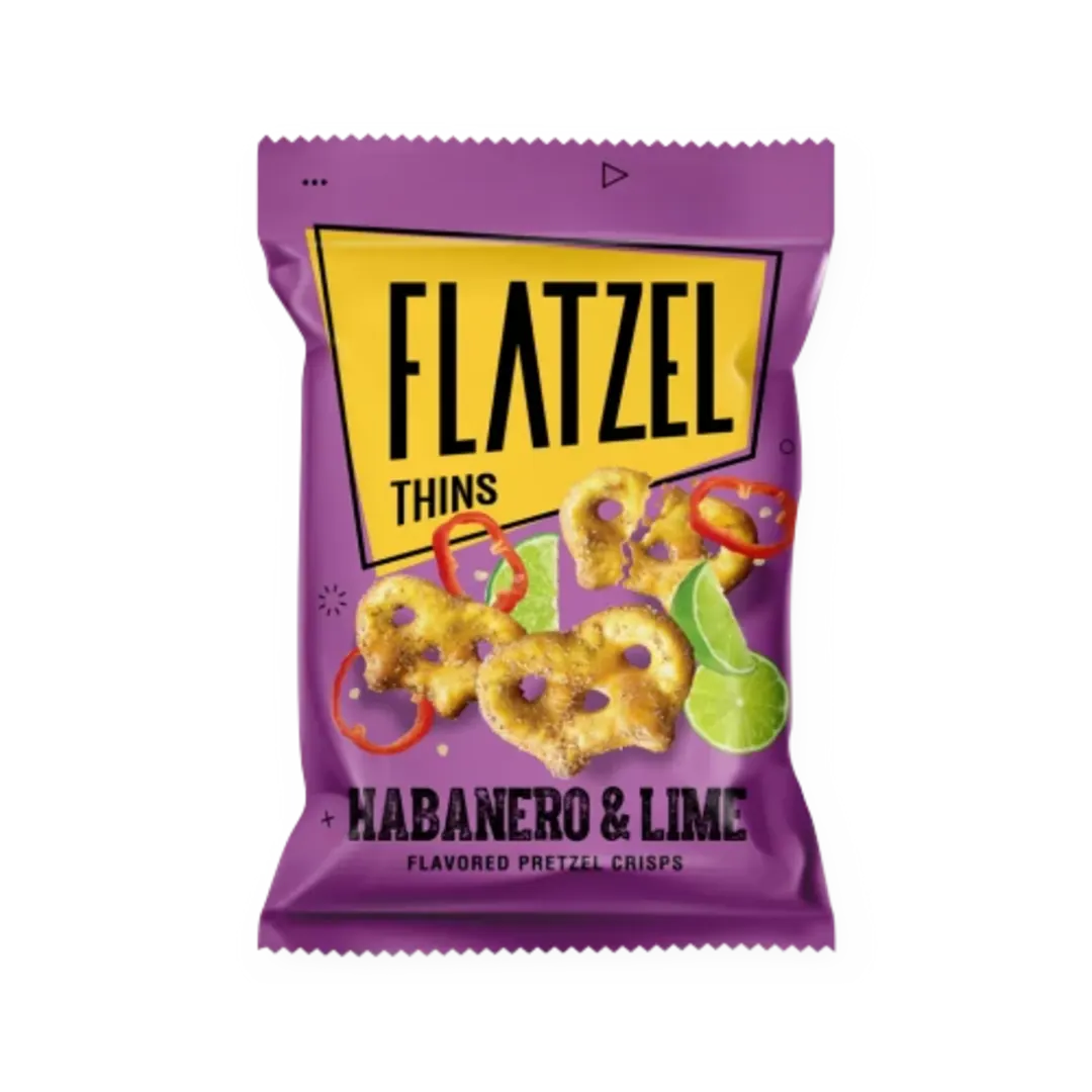 Flatzel Pretzel Crisps Habanero & Lime lapos perec habanero chili- és lime ízesítéssel 65 g