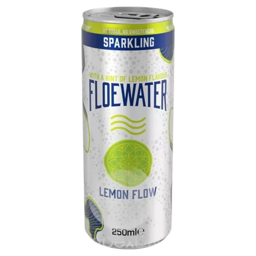 FloeWater Lemon Flow citrom ízű szénsavas ízesített víz DRS 250 ml