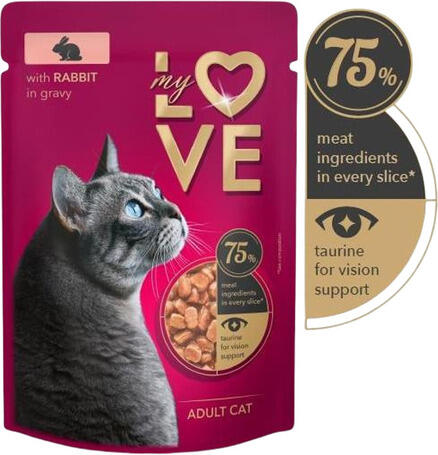 My Love teljes értékű nedves macskaeledel nyúllal szószban 85 g