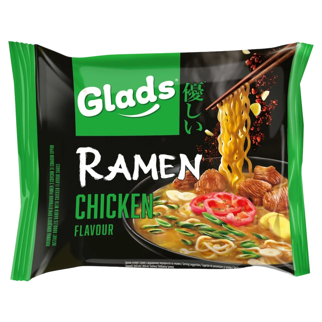 Glads Ramen csirke ízű instant tésztaleves 105 g