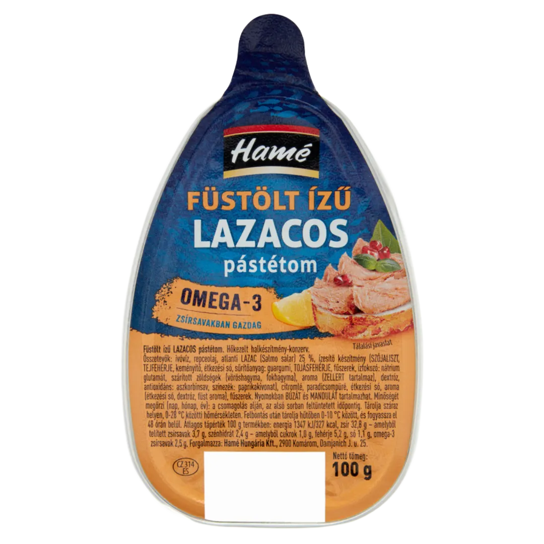 Hamé füstölt ízű lazacos pástétom 100 g