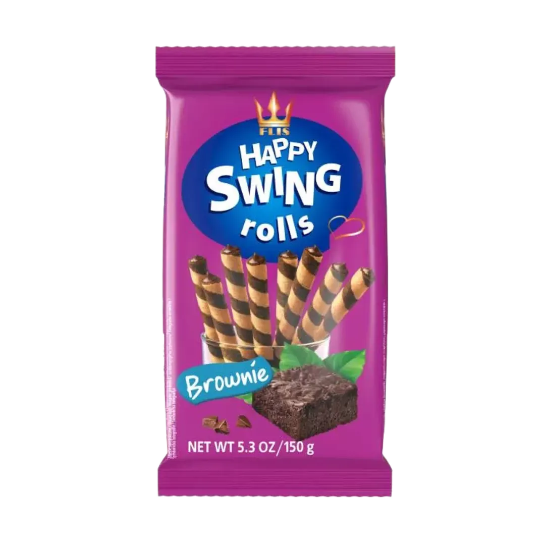 Happy Swing Rolls brownie ízű krémmel töltött ostyarudak 150 g