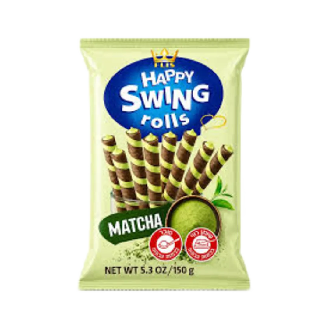 Happy Swing Rolls Matcha matcha ízű krémmel töltött ostyarudak 150 g