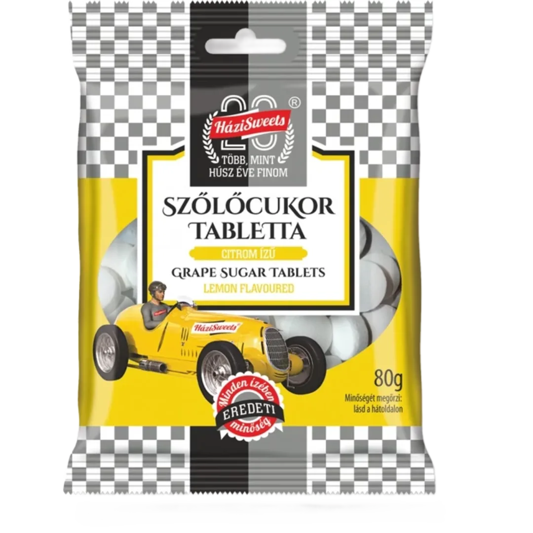 HáziSweets Szőlőcukor citrom ízű 80 g