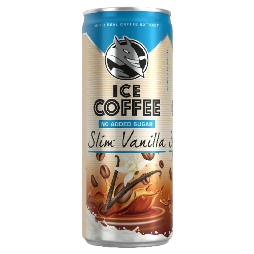 HELL Ice Coffee Slim Vanilla hozzáadott cukor nélkül vanília ízű jegeskávé DRS 250 ml