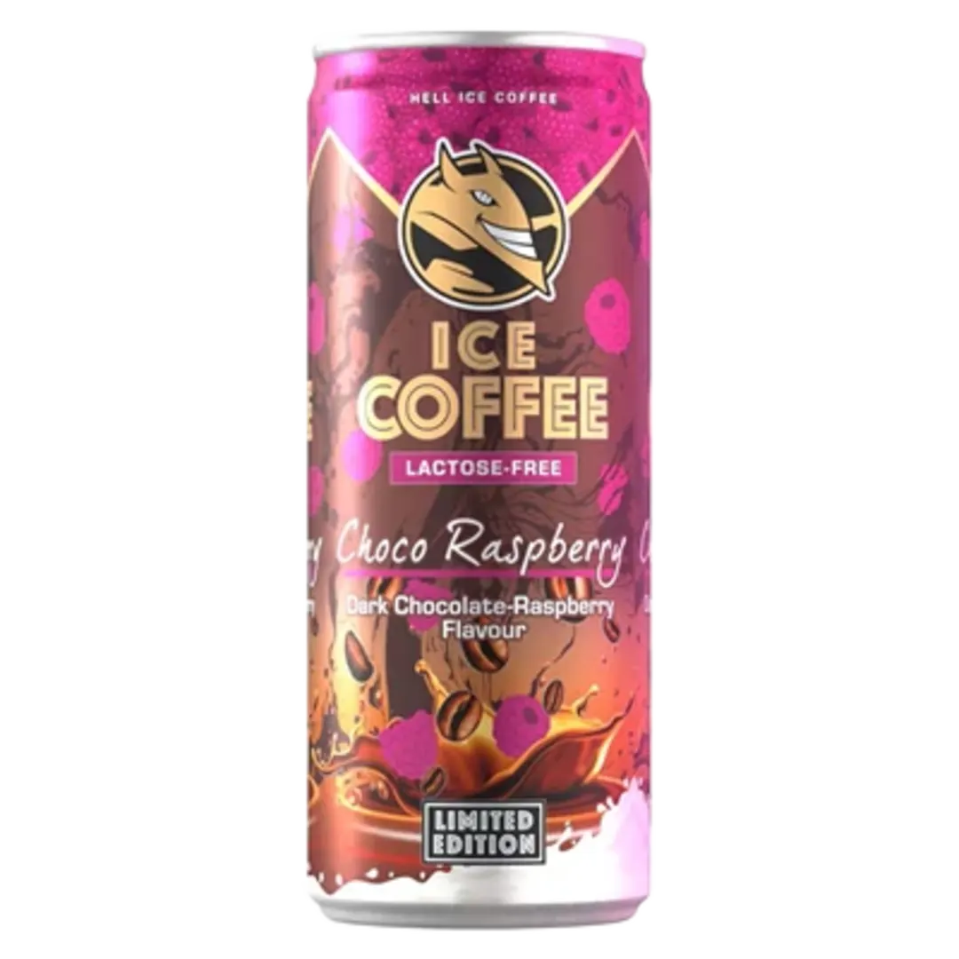 HELL Ice Coffee Choco Raspberry csokoládé-málna ízű kávéital 250 ml