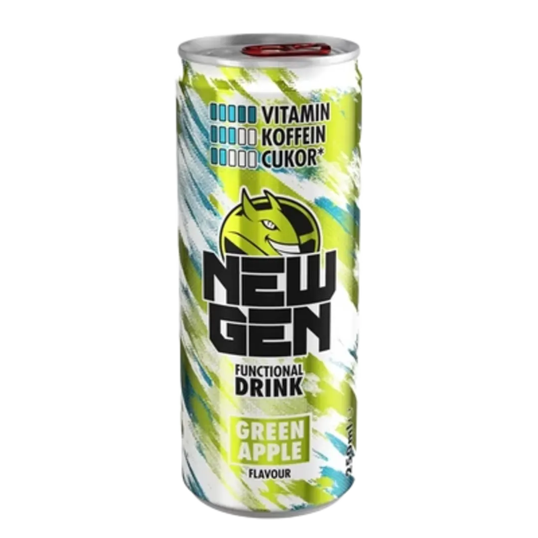 HELL New Gen Green Apple zöldalma ízű szénsavas funkcionális ital DRS 250 ml