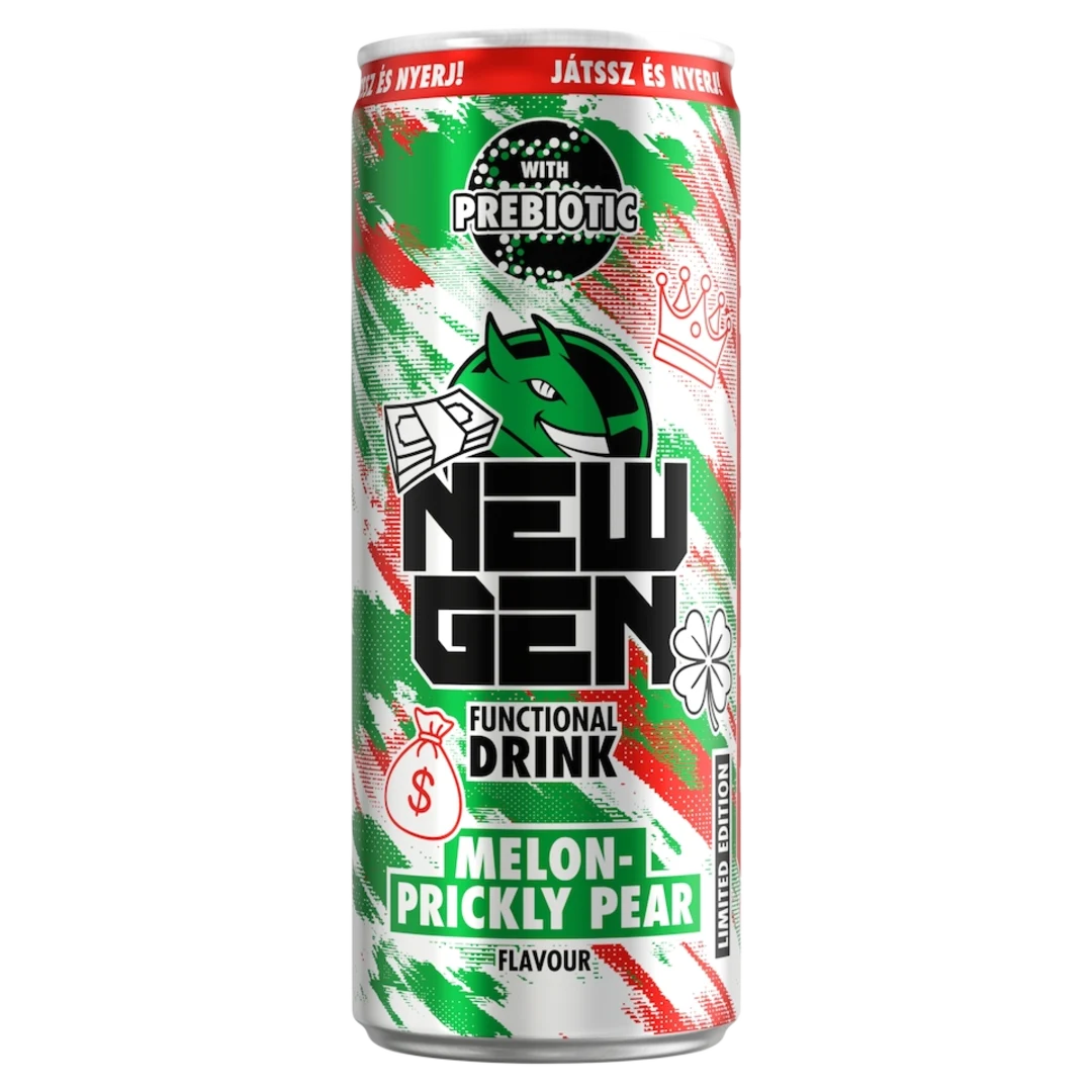 HELL New Gen Melon-Prickly Pear dinnye-fügekaktusz ízű szénsavas funkcionális ital DRS 250 ml