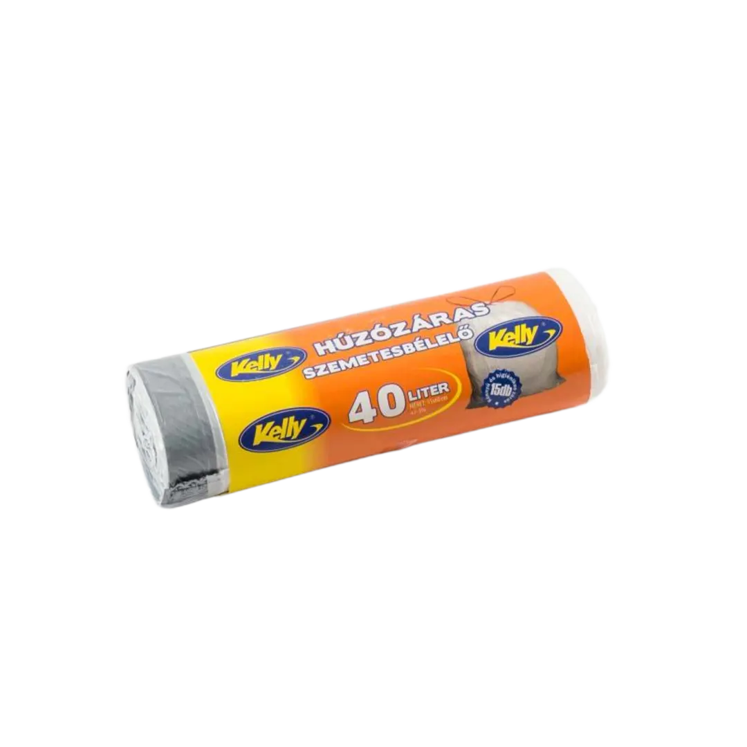 Kelly Húzózáras szemeteszsák, 15 db, 40 l