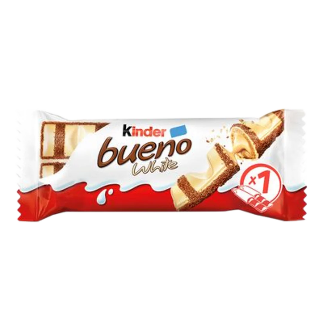 Kinder Bueno White fehércsokoládéval bevont ostya tejes-mogyorós krémmel 2×19,5 g (39 g)