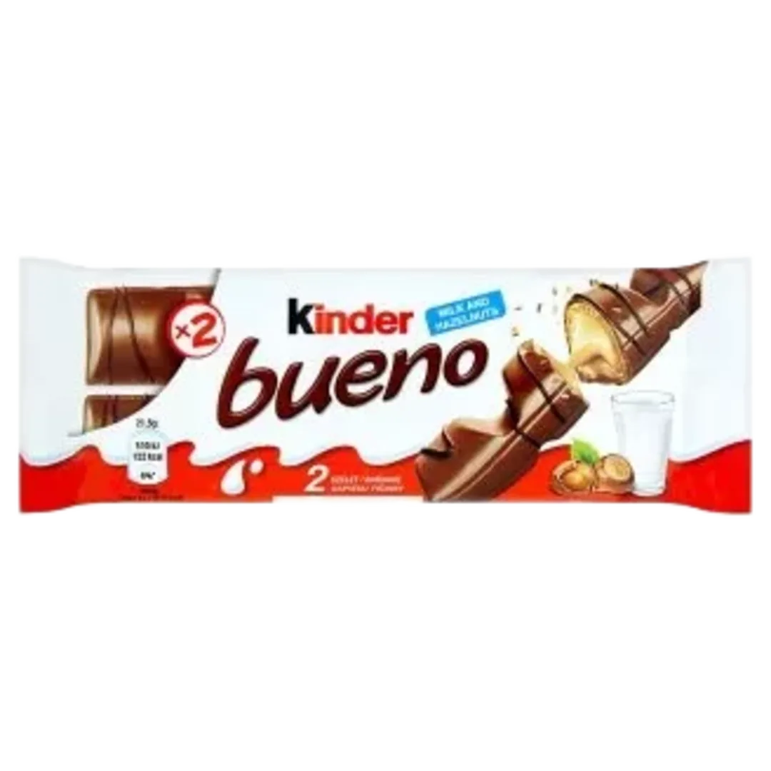 Kinder Bueno tejcsokoládéval bevont ostya mogyorós-tejes krémmel 2×21,5 g (43 g)