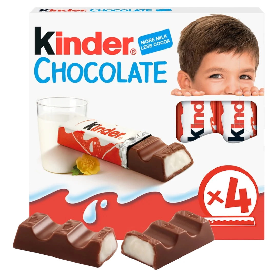 Kinder Chocolate tejcsokoládé szelet tejes krémmel töltve 4 db (50 g)