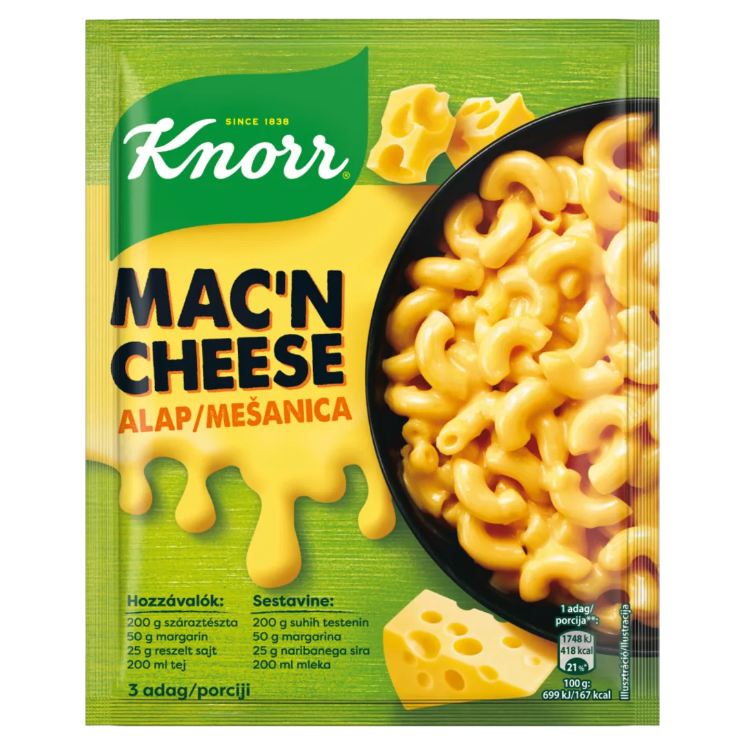 Knorr Mac'n Cheese sajtszószos tésztaalap 33 g