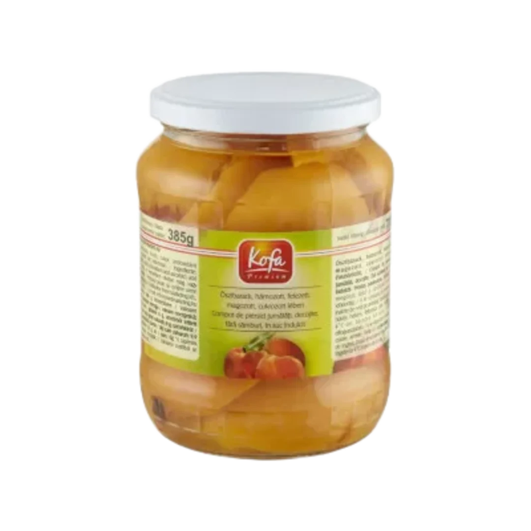 Kofa Premium hámozott, felezett, magozott őszibarack cukrozott lében 700 g