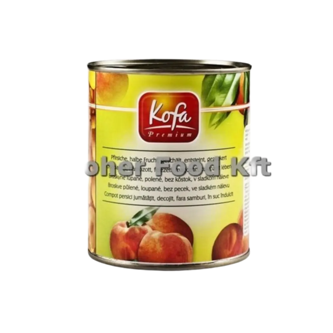 Kofa hámozott, felezett, magozott őszibarack cukrozott lében 820 g