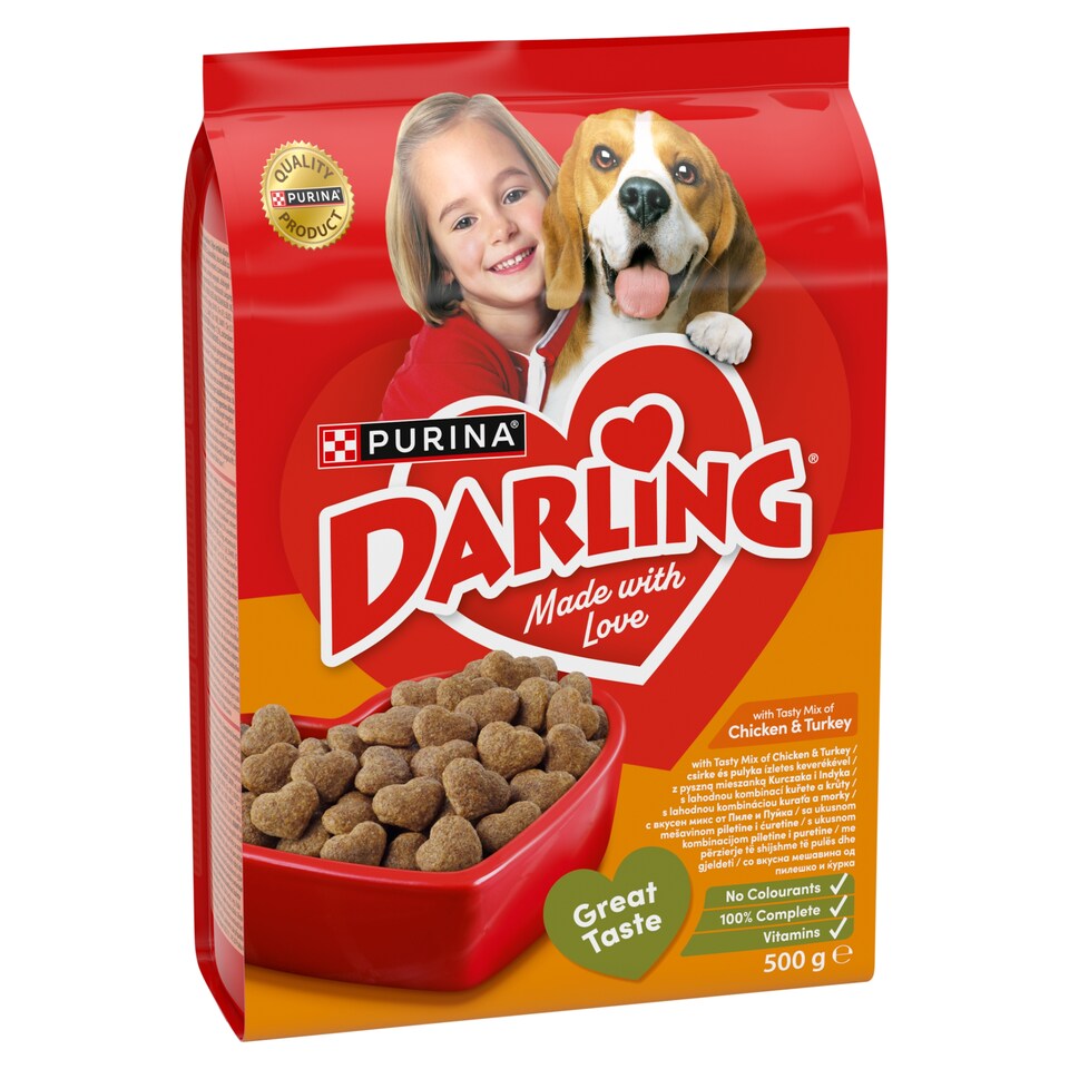Purina Darling teljes értékű száraz kutyaeledel hússal és válogatott zöldségekkel 500 g