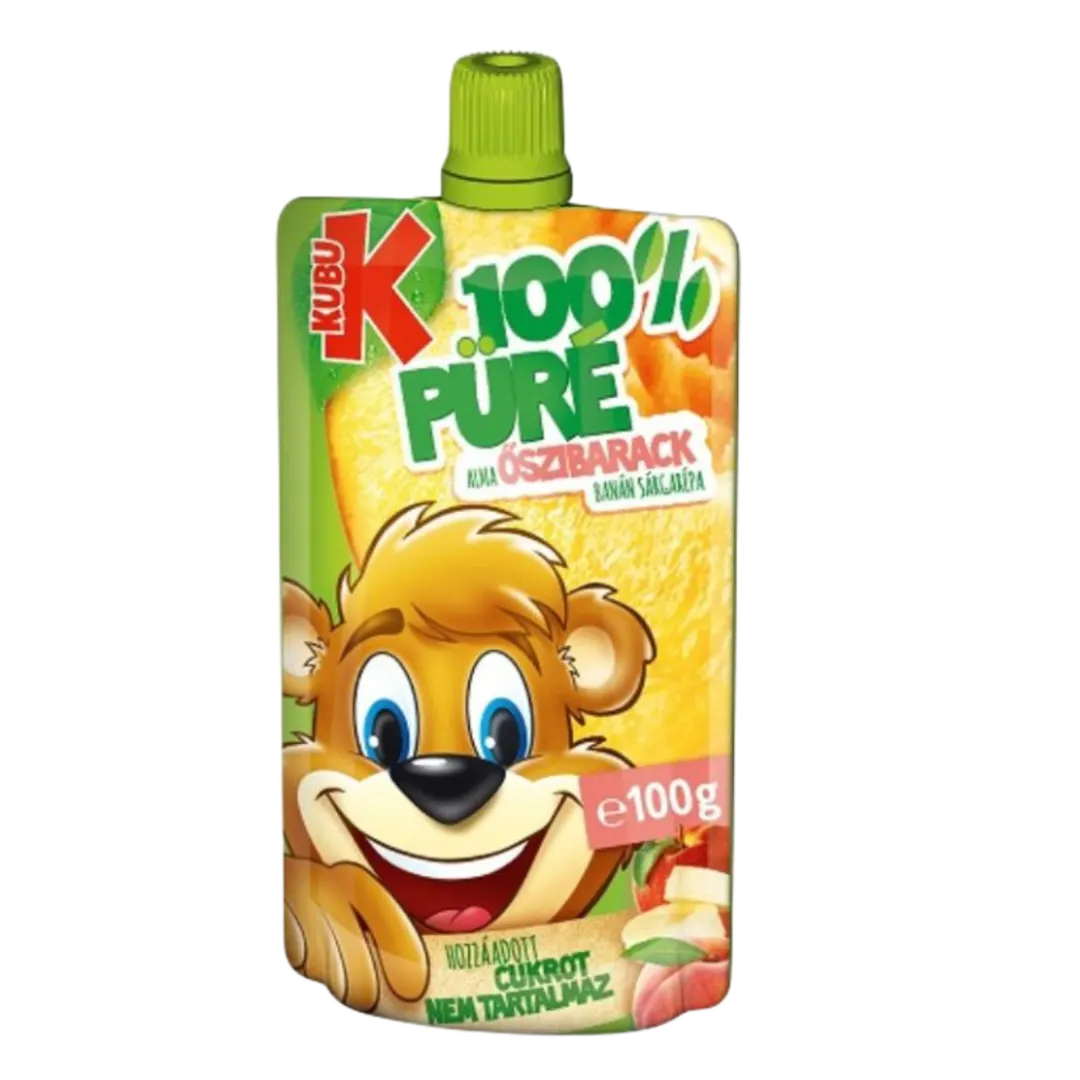 Kubu 100% alma-őszibarack-banán-sárgarépa püré C-vitaminnal 100 g