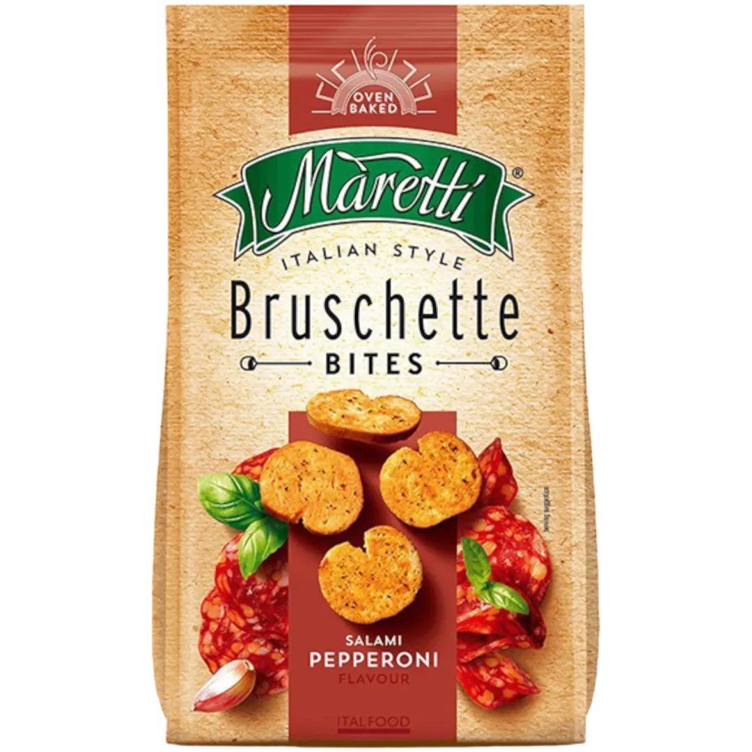 Maretti Bruschette Pepperoni Salami szalámis-pepperonis pirított kenyérkarika 70 g