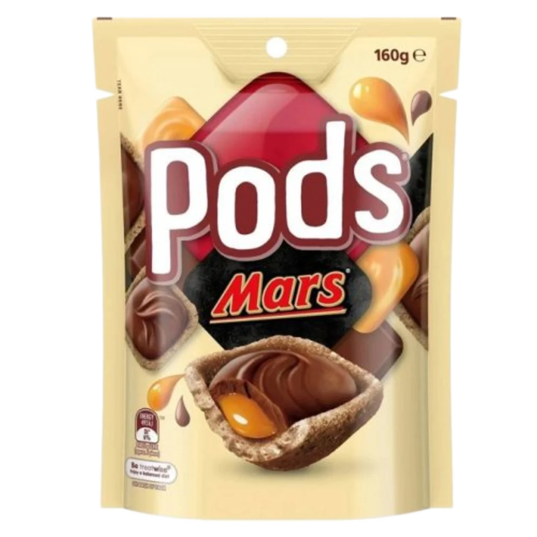 Mars PODS ropogós ostya-kekszcsészék karamellás Mars-töltelékkel és tejcsokoládéval 160 g
