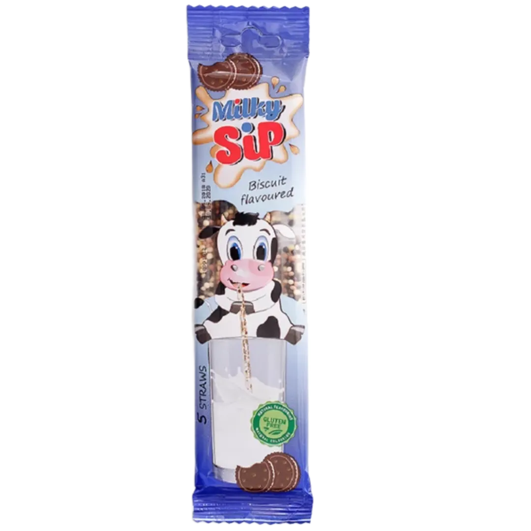 Milky Sip keksz ízű tejben oldódó szívószál 5 × 6 g (30 g)