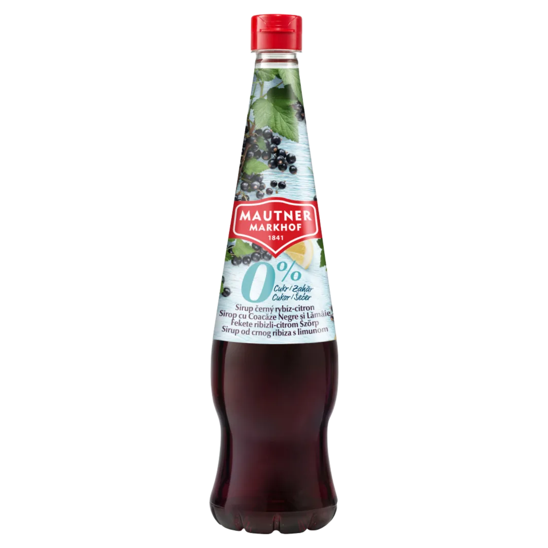 Mautner Markhof Zero Feketeribizli–Citrom szörp hozzáadott cukor nélkül DRS 700 ml
