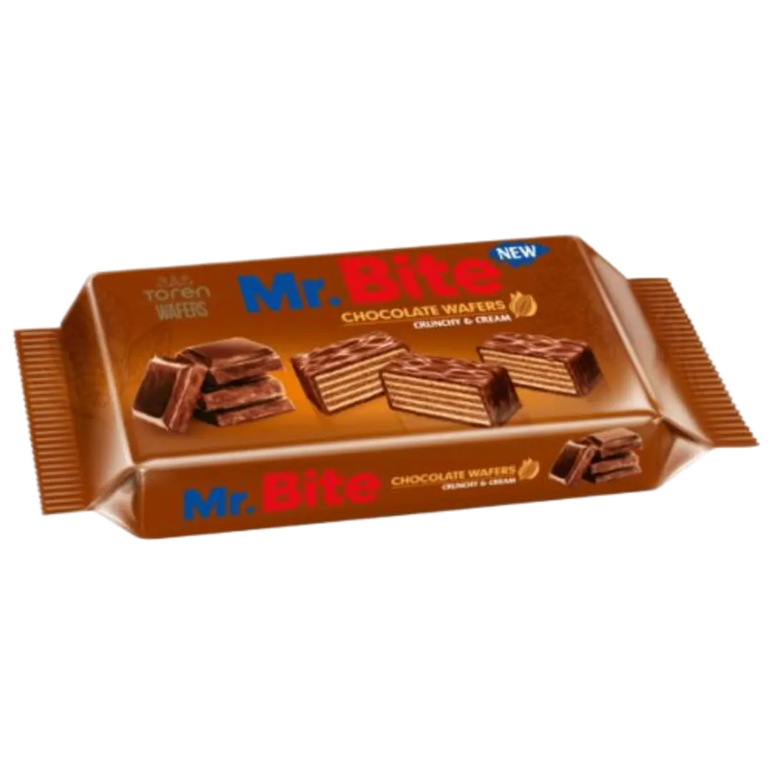 Mr. Bite tejcsokoládéval bevont, kakaókrémmel töltött ostya 38 g