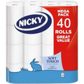 Nicky Tissue toalettpapír, 3 rétegű, 40 tekercs, 95 lap