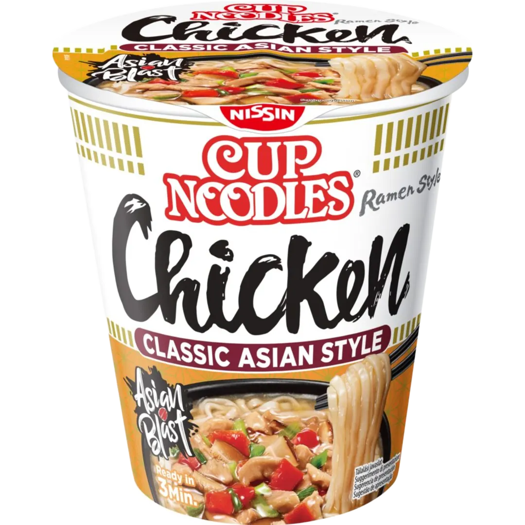Nissin Cup Noodles csirke ízesítésű instant tésztaleves 63 g